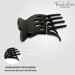 French Amie Bear Paw Black Small clip in gift bag ready for gifting