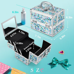 FRENESSA lockable portable makeup box with non-slip handle for travel security