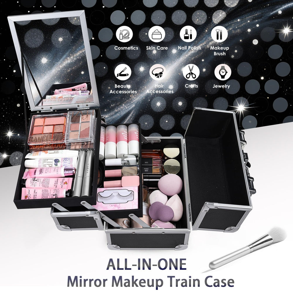 FRENESSA makeup case organizer two-tier tray for organized cosmetics