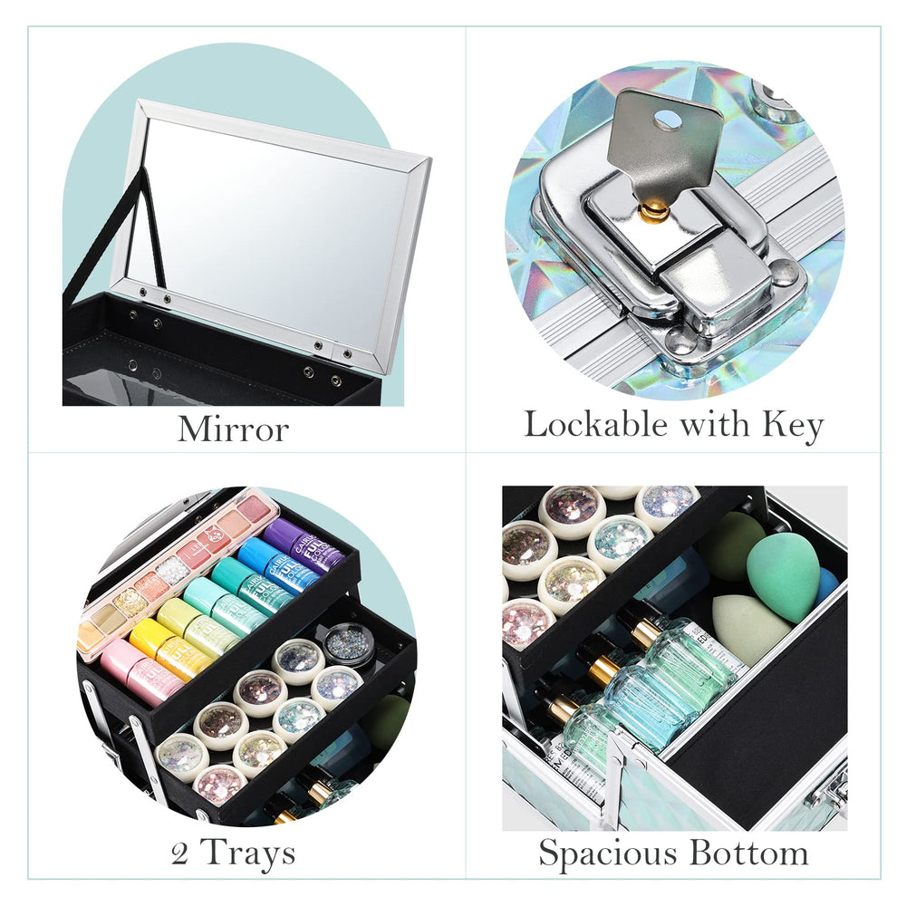 FRENESSA portable cosmetic organizer with non-slip handle for travel convenience