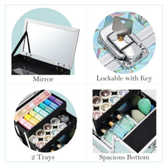 FRENESSA portable cosmetic organizer with non-slip handle for travel convenience