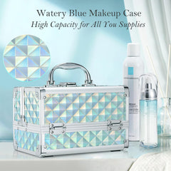 FRENESSA train case with extendable tray and mirror for easy viewing