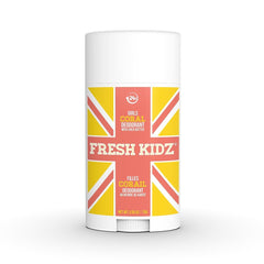 Fresh Kidz Coral deodorant stick packaging front highlights kid-safe formula