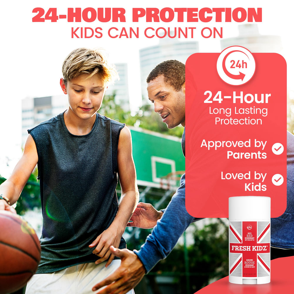Fresh Kidz Red deodorant stick application swipe for easy daily use