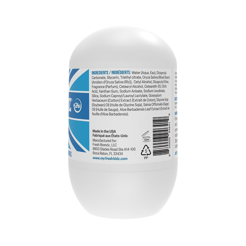 Fresh Kidz Roll On Deodorant USA-made badge, trusted by families.