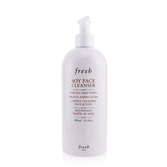 Fresh Soy Face Cleanser bottle shown for daily cleansing, suitable for all skin types.