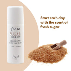 Fresh Sugar Roll-On with skin-soothing extracts for gentle wear.