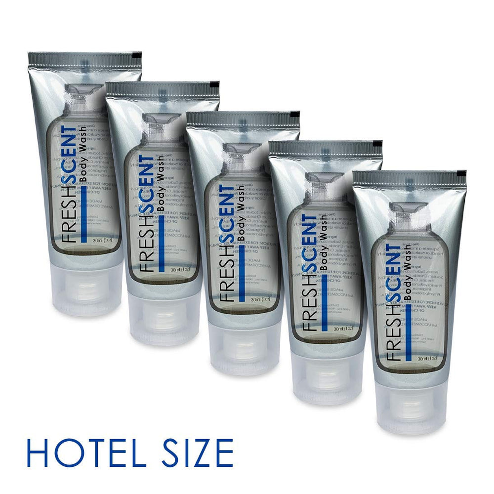 Freshscent body wash travel pack tubes ready for hotel rooms and kits