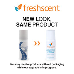 Freshscent roll-on deodorant packaging highlighting a value pack of 96.