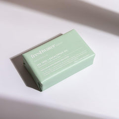 Freshwater Farm Australia soap bar ingredients include olive oil and shea butter.