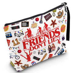 Friendship Makeup Bag with heart zipper pull, travel-friendly gift for friends.
