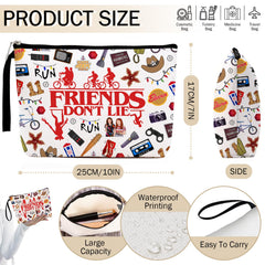 Friendship Makeup Bag offers large capacity to keep cosmetics neatly organized.