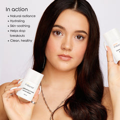 Frilliance Illuminating Cream nose and cupid's bow define radiance