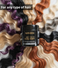 Frizzia Ultra Collagen Hair Mask on damaged hair shows noticeable softness.