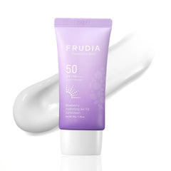 FRUDIA Blueberry Air Fit Sunscreen bottle front showing lightweight protection.
