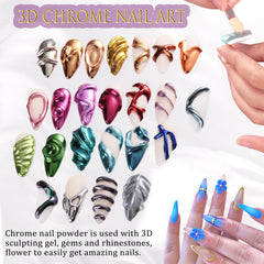FSpronail included eyeshadow sticks for versatile color blending with chrome powder.