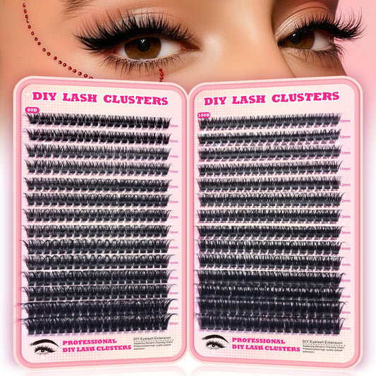 FTBZCF Lash Clusters packaging displays 518 pieces for DIY extensions