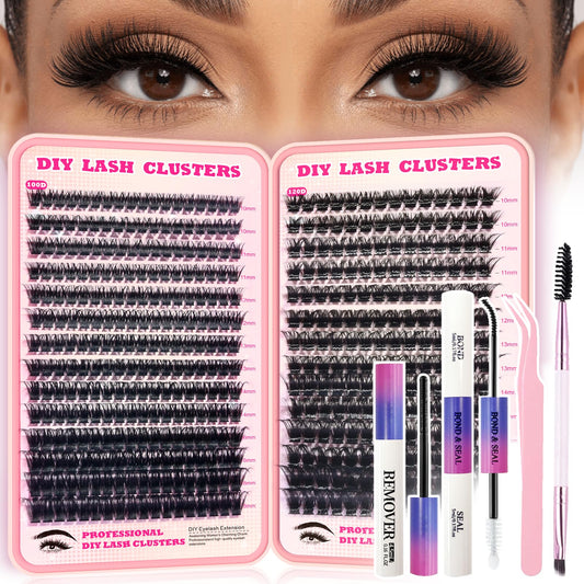 FTBZCF lash clusters kit with 448 pieces for customizable volume