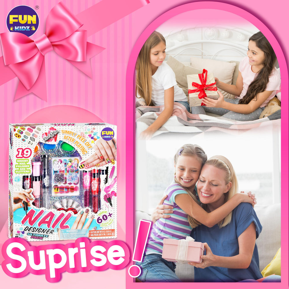 FUN KIDZ Nail Gems Beads Pack for colorful 3D accents.