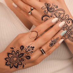 FUNTATTOO face and arm stencil sheet shows mandala motifs for stylish looks
