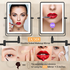 FUNTOUCH dimmable lighting with 3-color modes for makeup or skincare.