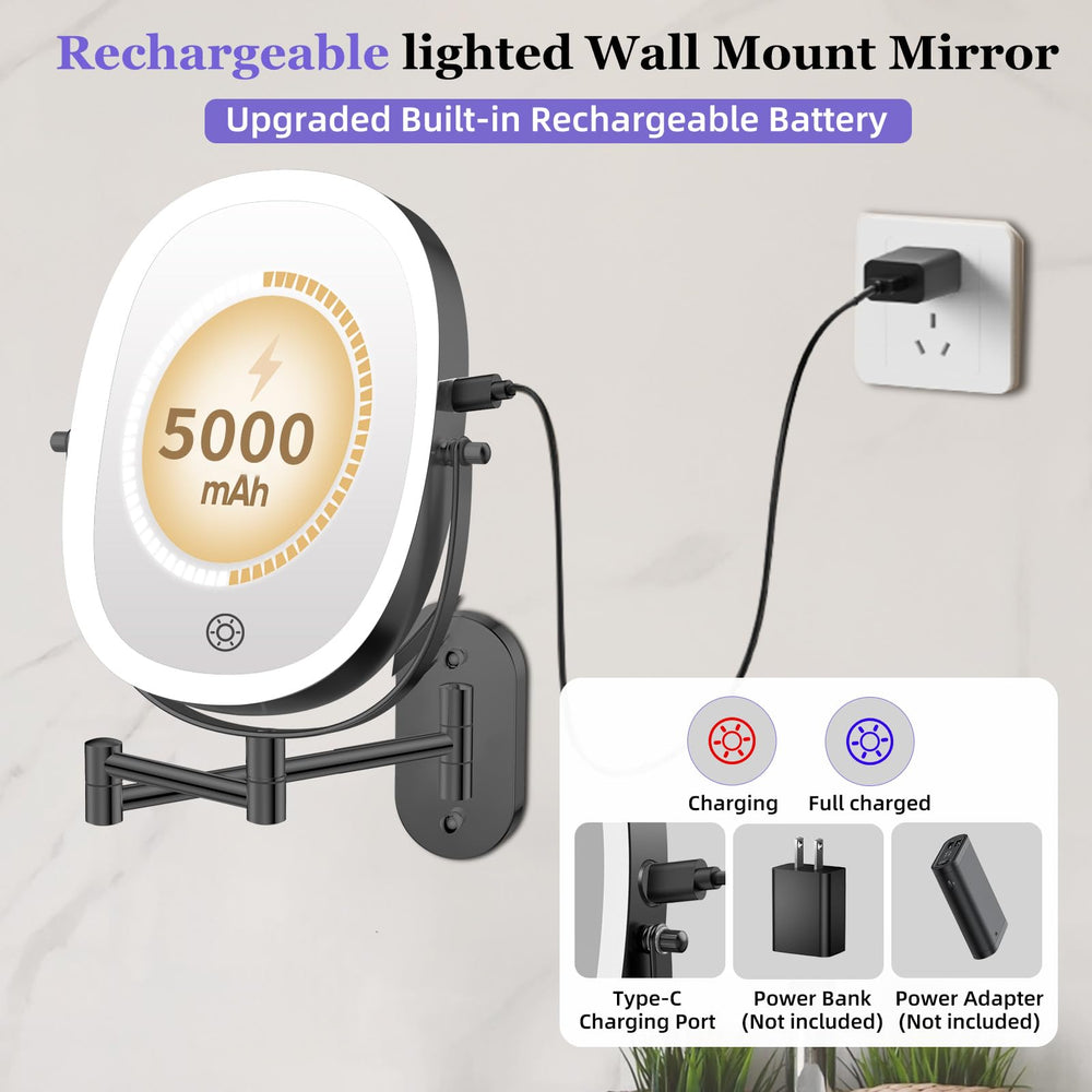 FUNTOUCH oval 10-inch bathroom mirror with dimmable lighting for flattering skin tones.