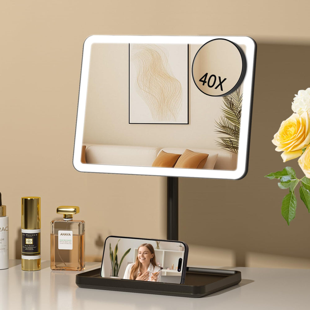 FUNTOUCH vanity mirror with lights on desk for daily makeup use