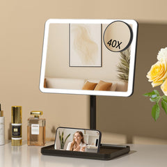 FUNTOUCH vanity mirror with lights on desk for daily makeup use