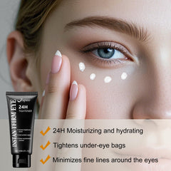 Fuputo retinol eye cream smooth texture closeup highlights anti-aging feel and gentle lifting.