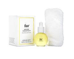 Fur Ingrown Concentrate dropper releasing exfoliating oil onto your skin.