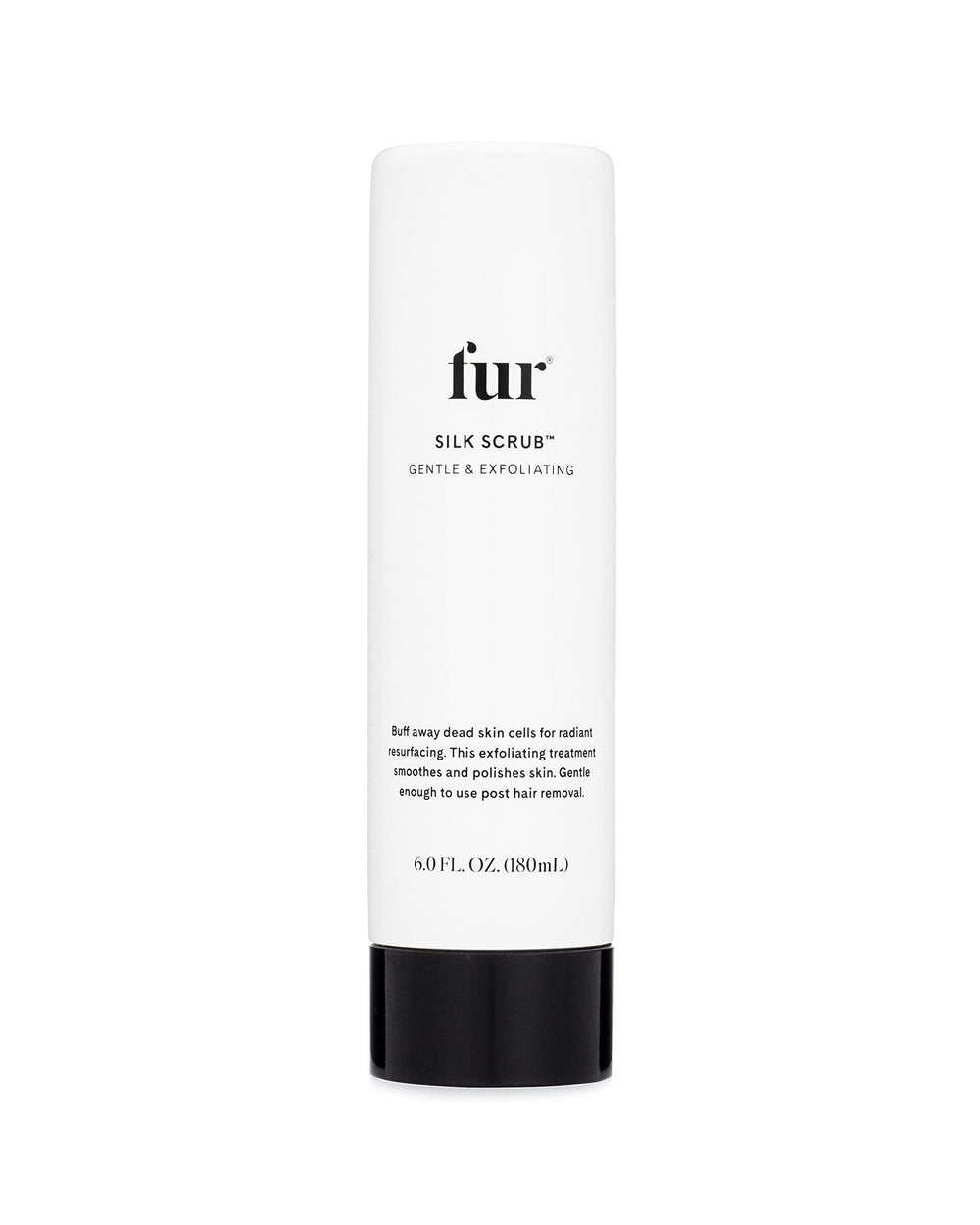 Fur Silk Scrub bottle pour shows silky texture and easy application for smooth skin.