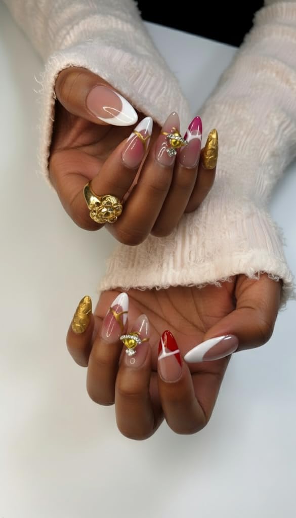 FURNUNUBI ombre nails with white French tip for sophisticated day-to-night looks.