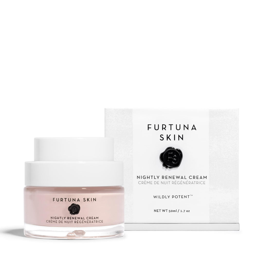 Ceramides and Ashwagandha swirl in Furtuna Skin Nightly Renewal Cream showing barrier support