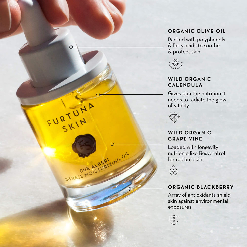 Furtuna Skin Olive oil-infused blend on the product label