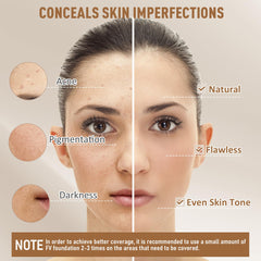 FV Foundation buildable coverage conceals imperfections while skin remains breathable.