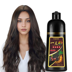 Fvquhvo brown hair dye shampoo packaging highlights easy 3-in-1 formula.