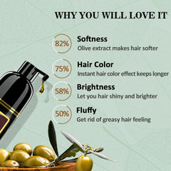 Fvquhvo Cherry Brown Hair Dye Shampoo rinse to reveal warm brown shade