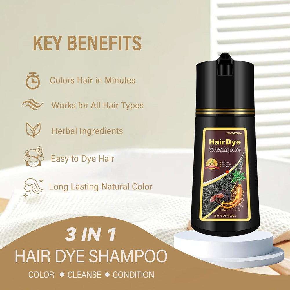 Fvquhvo Coffee Dye Shampoo being poured for fast 15-minute color.