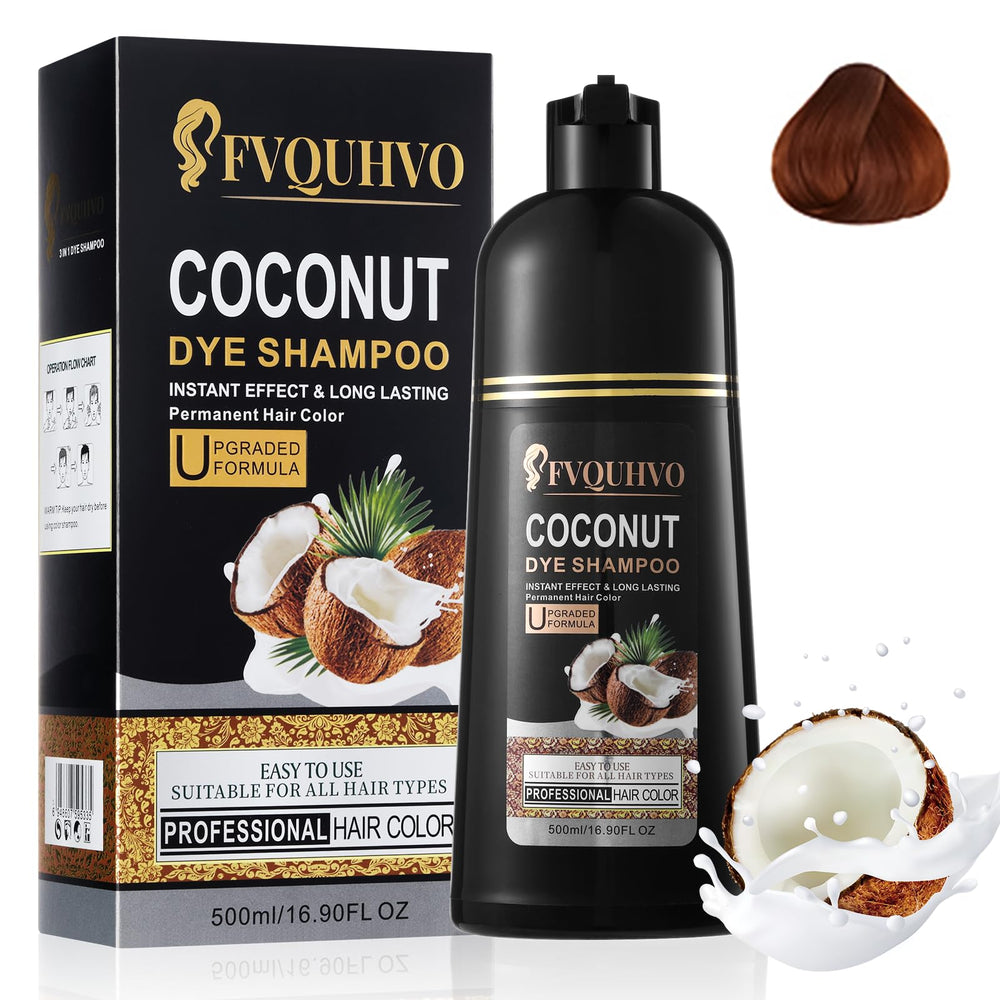 Fvquhvo dark brown hair dye shampoo pour delivers quick, even gray coverage.
