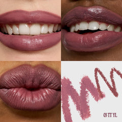 Fwee mauve swatch demonstrates satin and matte finishes for versatile looks.