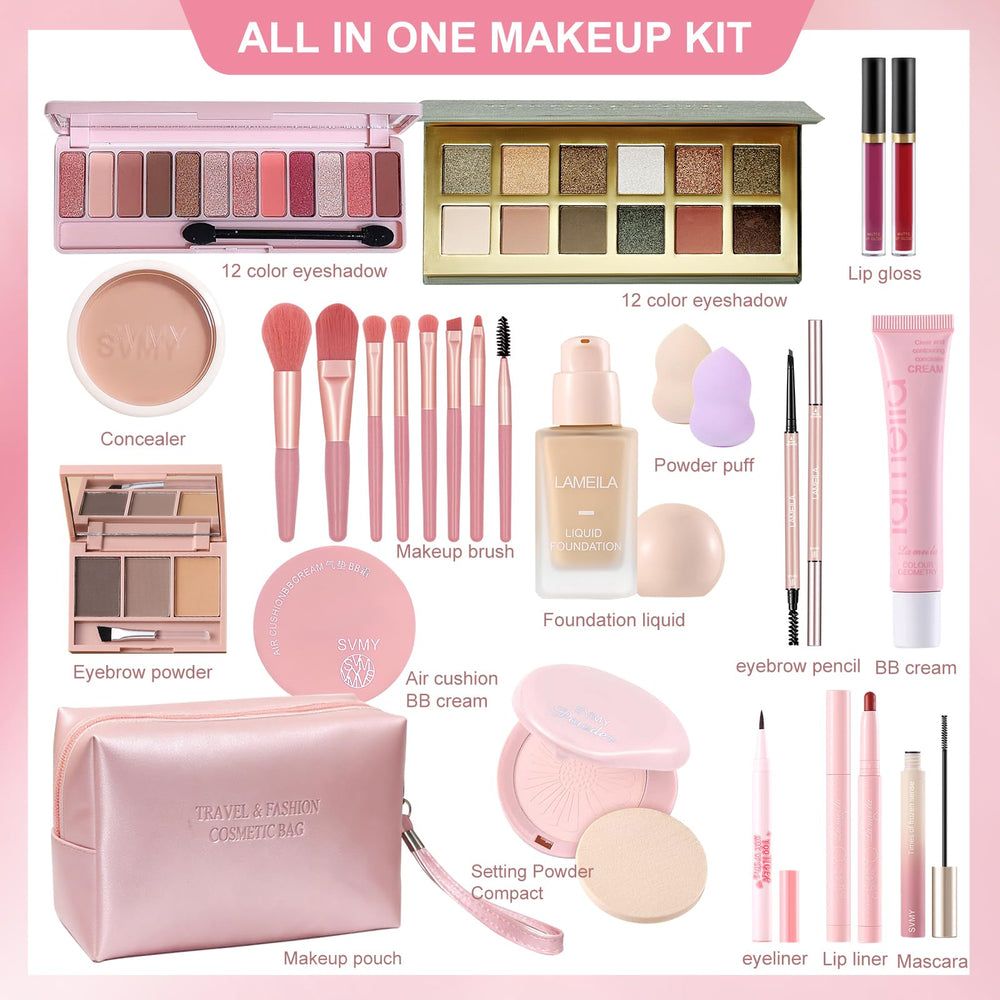Fynqwor all-in-one makeup kit covering foundation to eyeshadow for beginners