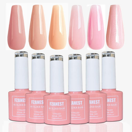 FZANEST rubber base gel bottle front view showing thick base for nails