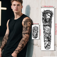 Gabizafia half-sleeve church symbols tattoo set for versatile occasions.