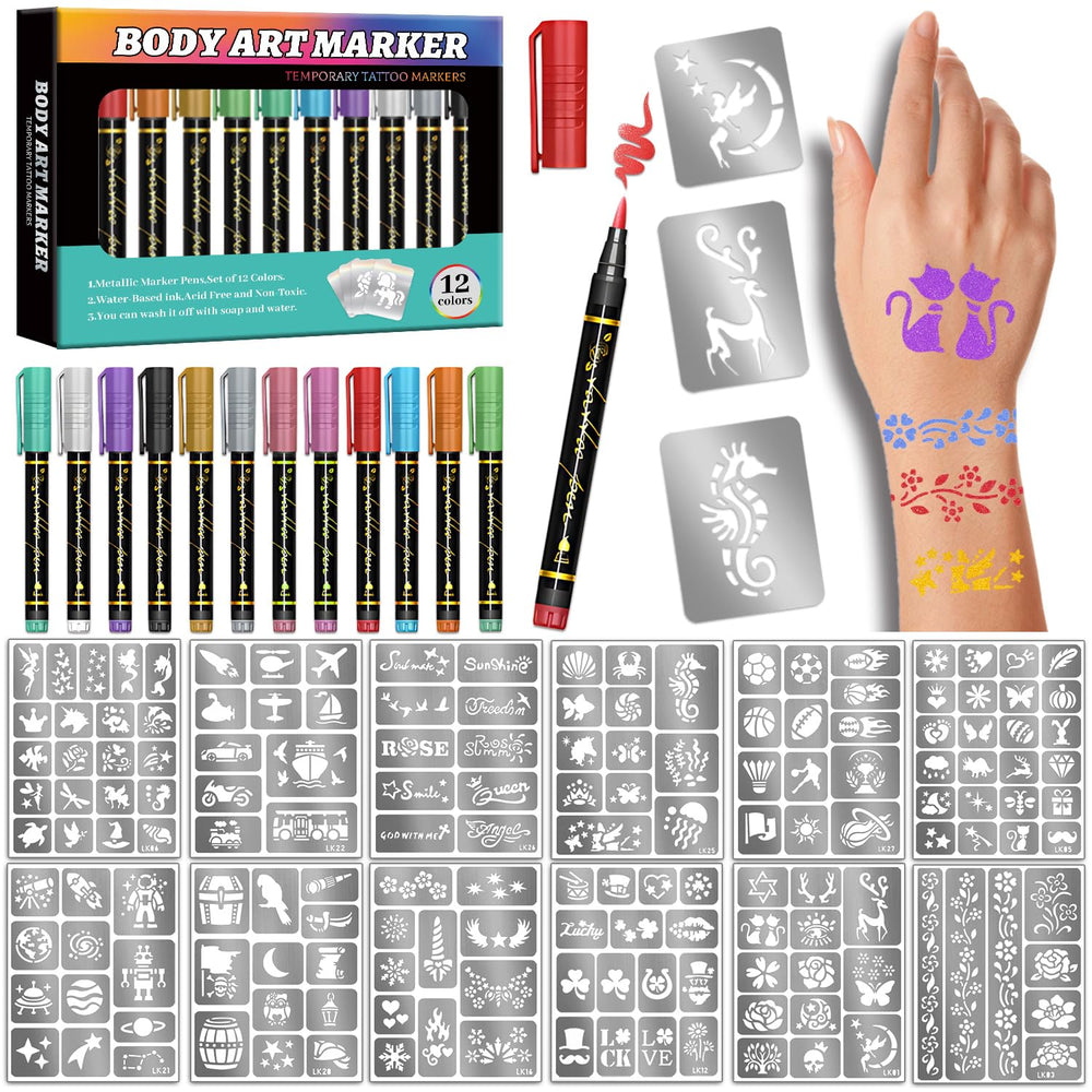 Gabizafia metallic tattoo markers for skin deliver vibrant color and smooth application.