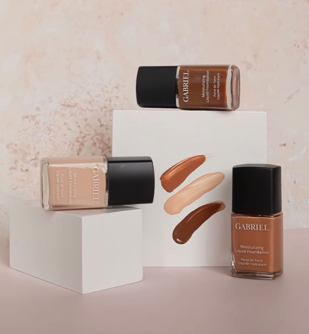 Cream Beige shade swatch on skin from Gabriel Cosmetics foundation.