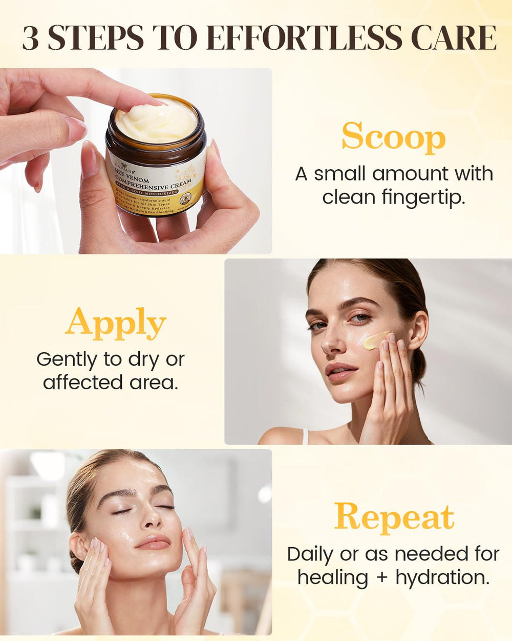 GAJUANR Cream texture close-up demonstrates fast absorption.