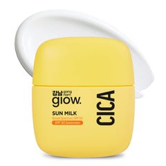 GANGNAM GLOW CICA SUN MILK bottle with SPF 50 offers light, dewy hydration