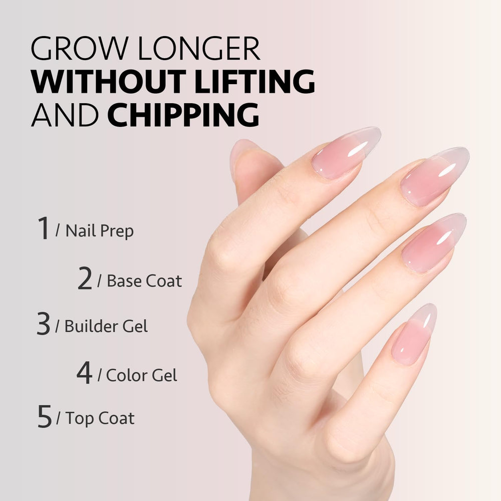 GAOY Pale Pink nails showcase gentle color with at-home gel ease