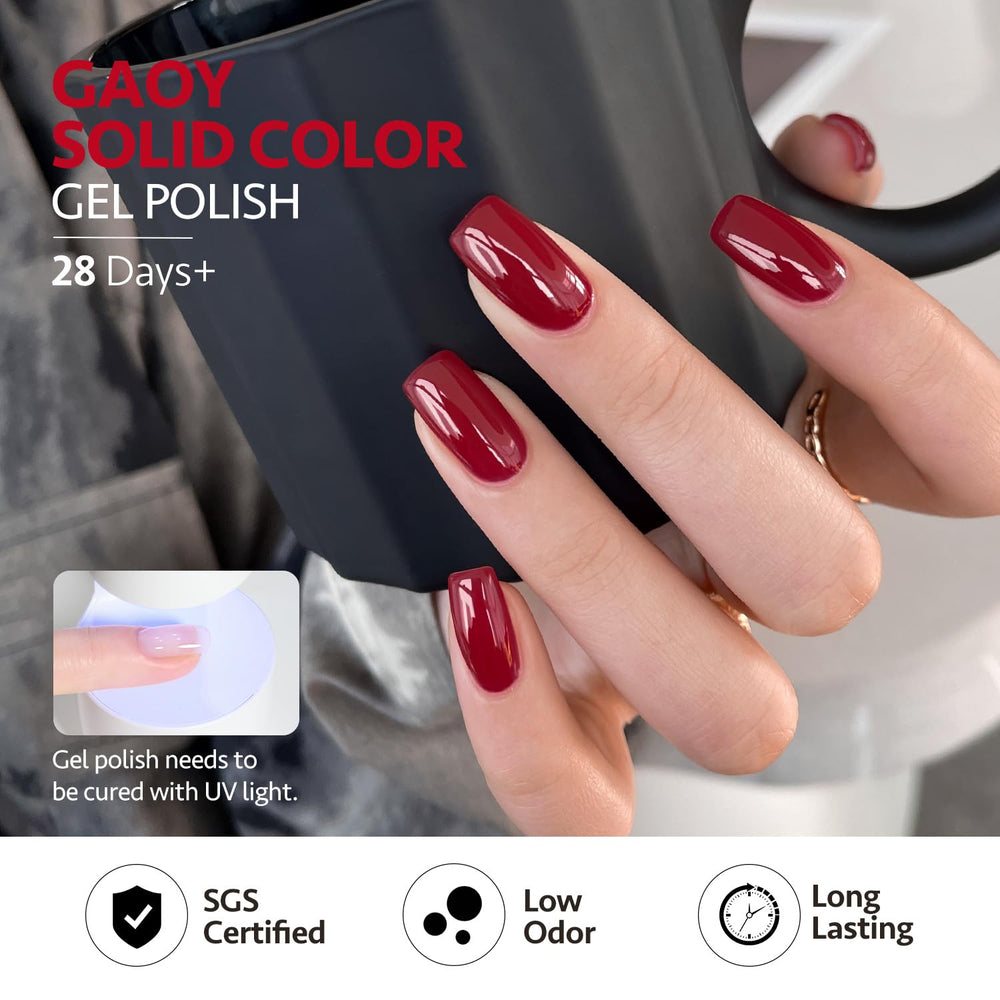 GAOY Berry Collection 60-second UV cure for fast, durable nails.