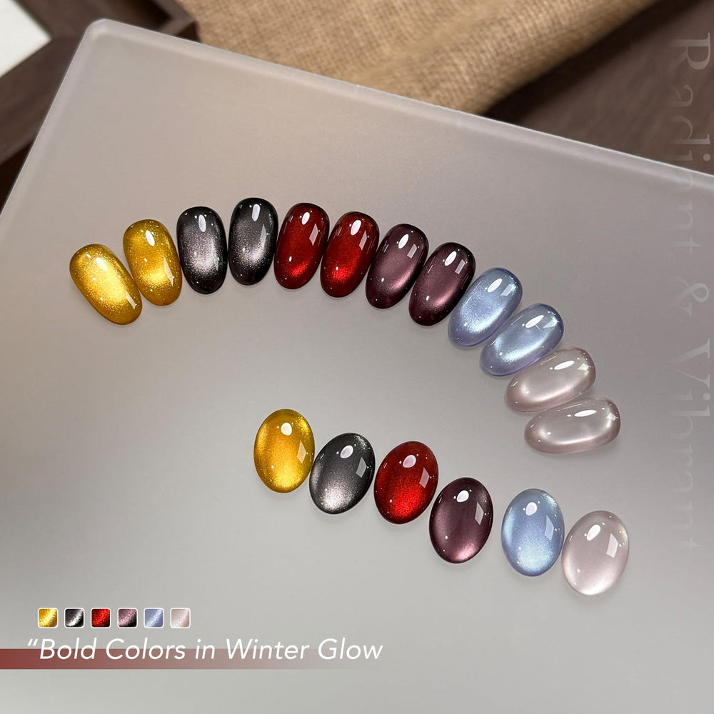 GAOY Cat Eye Gel Nail Polish in black glitter adds holographic depth